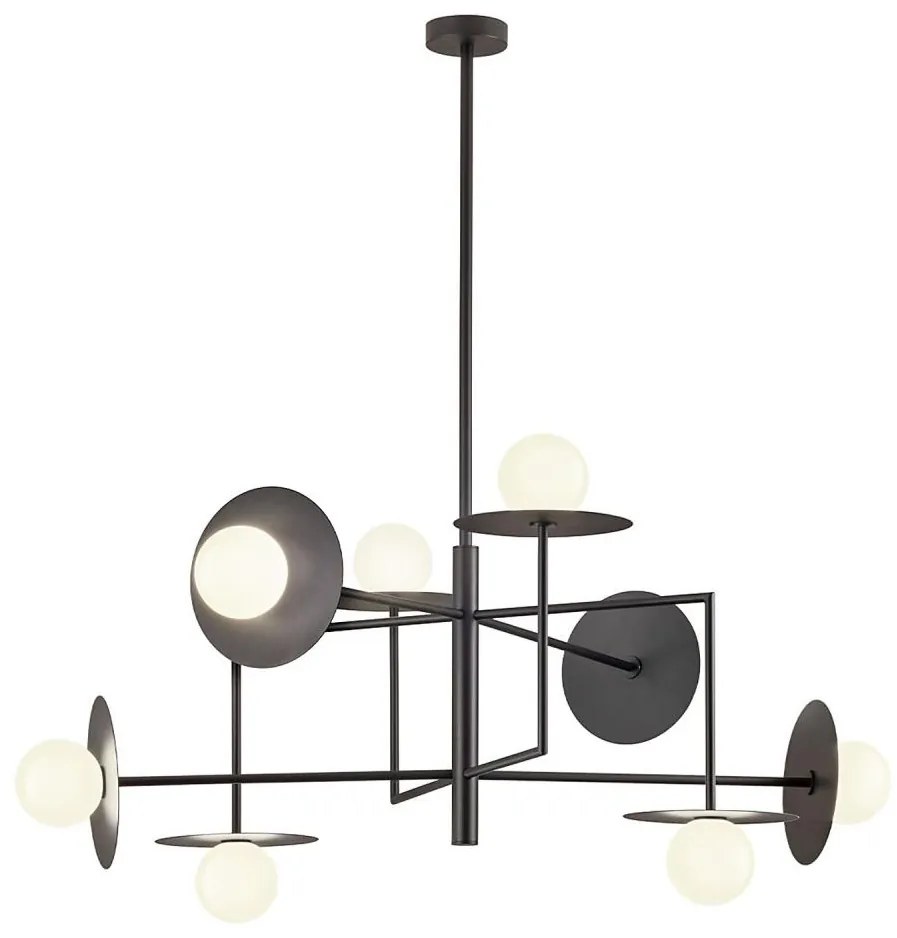 Redo 01-2753 - Żyrandol na pręcie PLATO 8xG9/10W/230V czarny