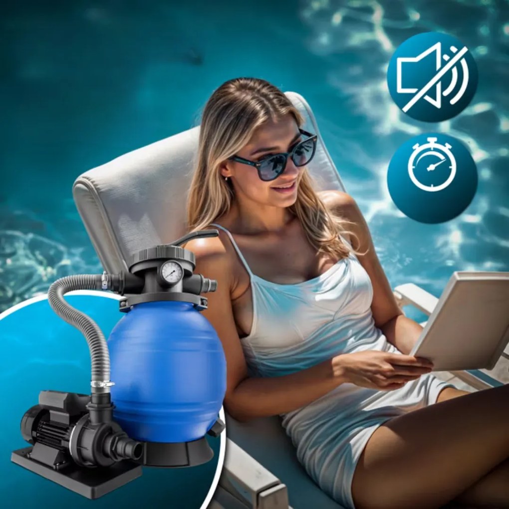 Jurhan Filtr piaskowy do basenu AQUA, 10 200 l/h, niebieska