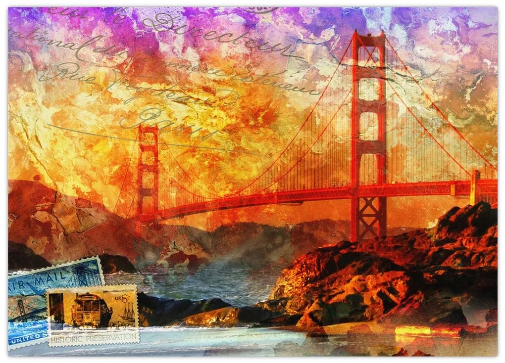 Obraz - Golden Gate, San Francisco, Kalifornia (70x50 cm)