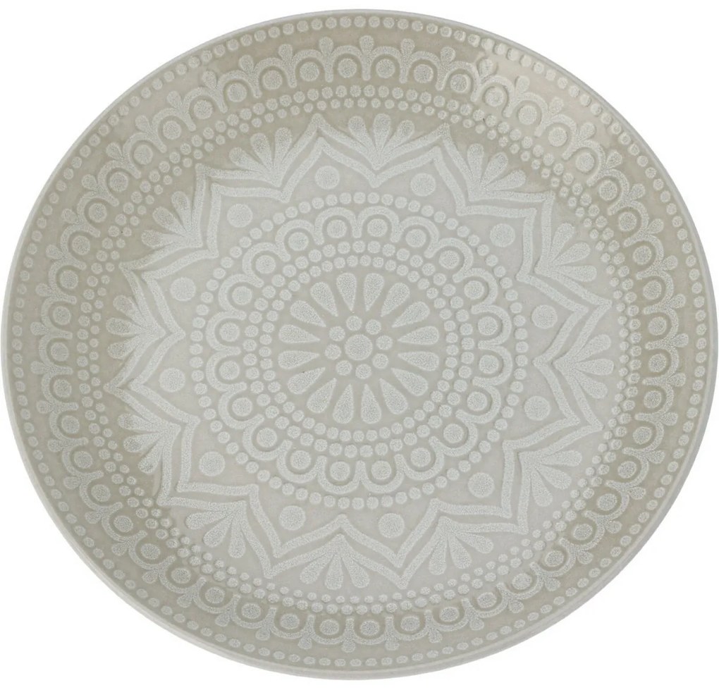 Płytki talerz kamionkowy Ethnic, śr. 27 cm, beżowy