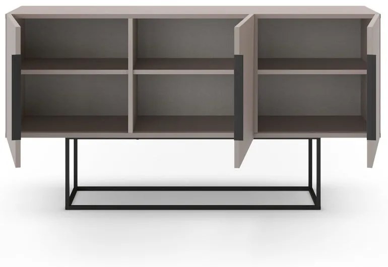 Szarobeżowa niska komoda 150x80 cm Titan – Marckeric