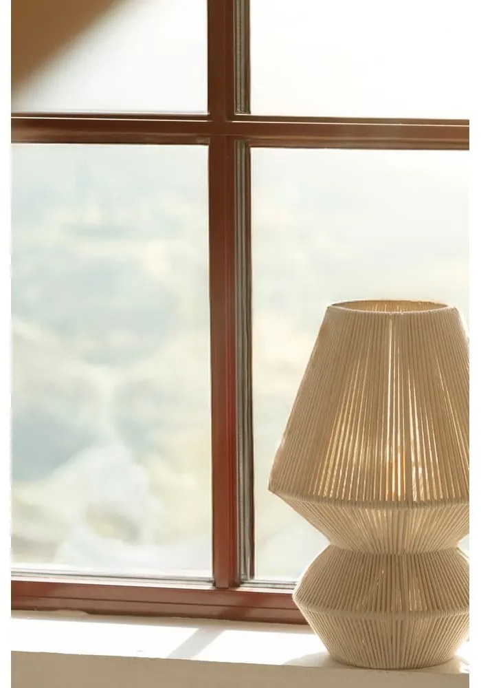 Lampa stołowa w naturalnym kolorze z tekstylnym kloszem (wysokość 34 cm) Razzo – Markslöjd
