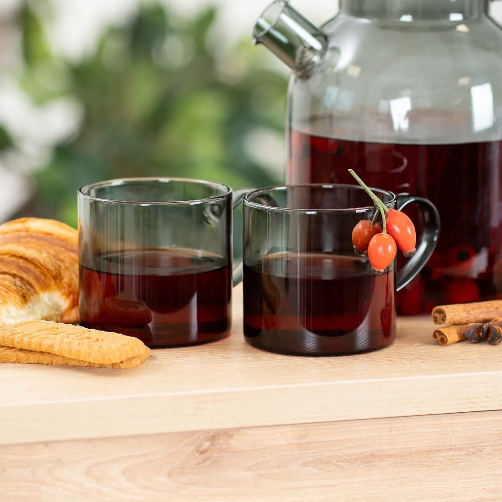 4Home Zestaw kubków szklanych Haze 250 ml, 2 szt.