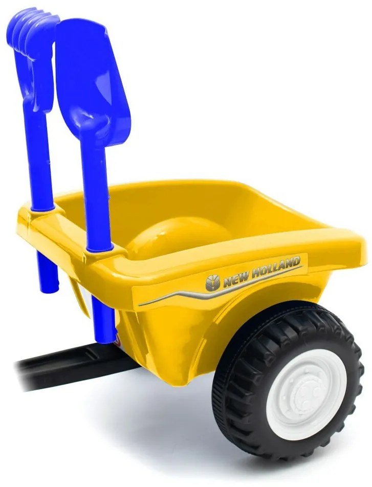 Baby Mix Odpychacz traktor z przyczepką i narzędziami New Holland, żółty