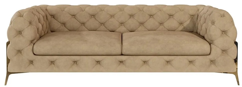 Jasnobrązowa aksamitna sofa 225 cm Chelsea Bis – Ropez