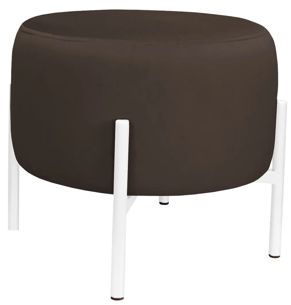 Pufa OLA LOFT ławka podnóżek metal biała MG05