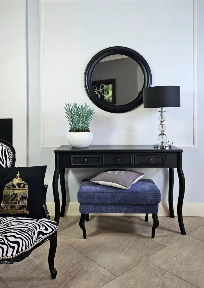 Lustro w czarnej, okrągłej ramie , średnica 76cm