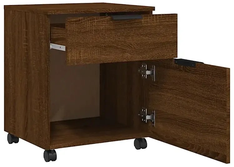 Kontenerek biurowy z szufladą brązowy dąb F0-A93