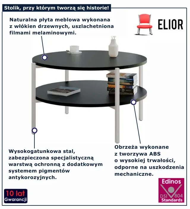 Czarny nowoczesny stolik kawowy P6-B79