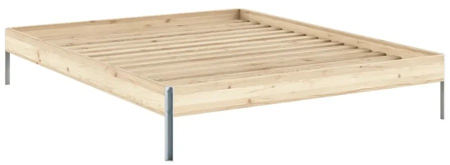 Łóżko dwuosobowe z litego drewna sosnowego ze stelażem 160x200 cm w naturalnym kolorze Core – Karup Design