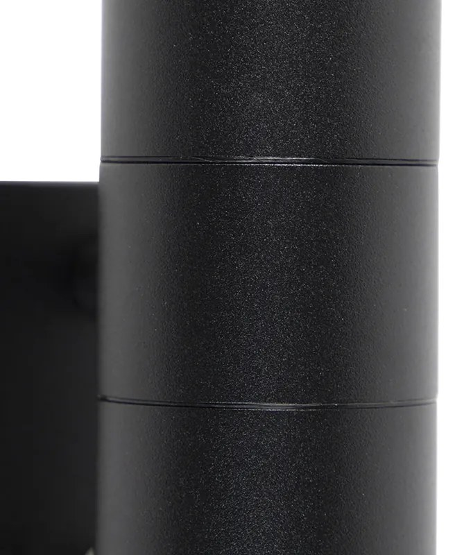 Zewnetrzna Lampa ścienna zewnętrzna czarna 2-światłowa IP44 z czujnikiem zmierzchu - Duo Nowoczesny Oswietlenie zewnetrzne