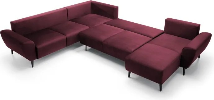 Narożnik BOSCO XL zestaw z elektryczną funkcją regulacji tkanina Monolith 69 Burgundowy WERSAL