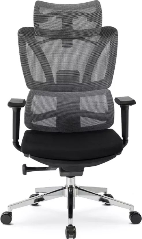 Ergonomiczny fotel biurkowy Trus z regulowanym zagłówkiem i wysuwanym podnóżkiem – idealne połączenie komfortu i funkcjonalności