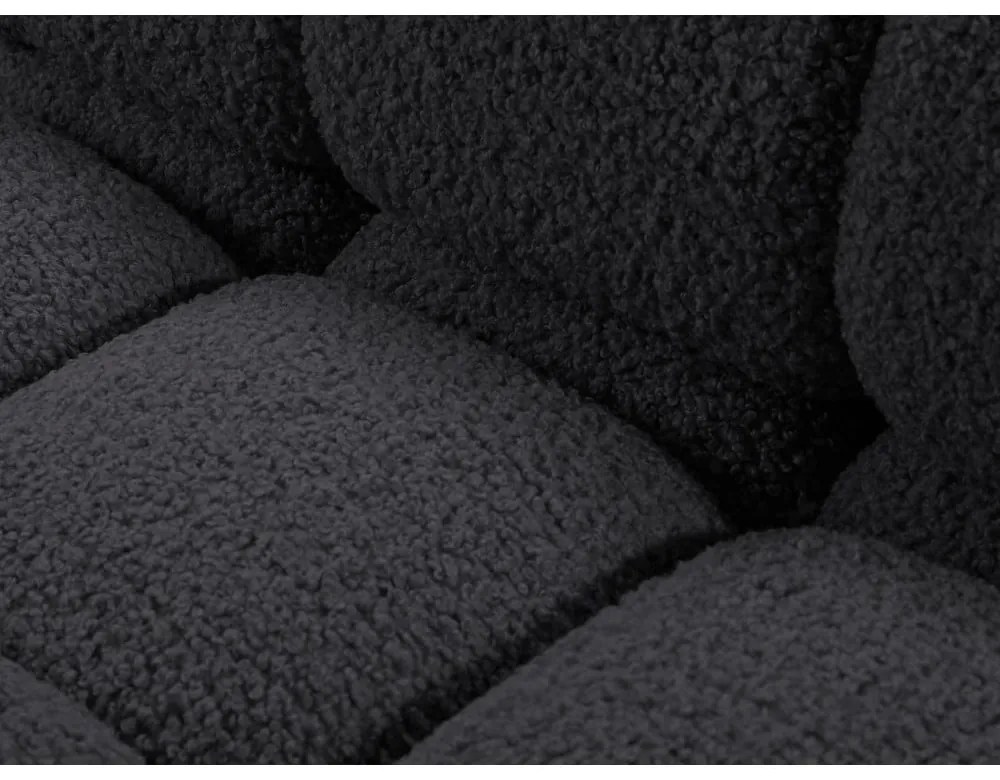 Antracytowa sofa modułowa z materiału bouclé 288 cm Bellis – Micadoni