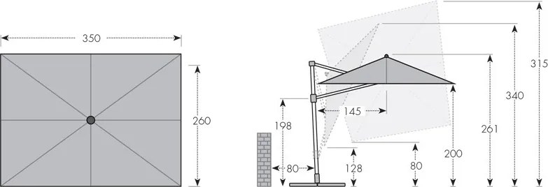 Doppler ACTIVE 350 x 260 cm szary