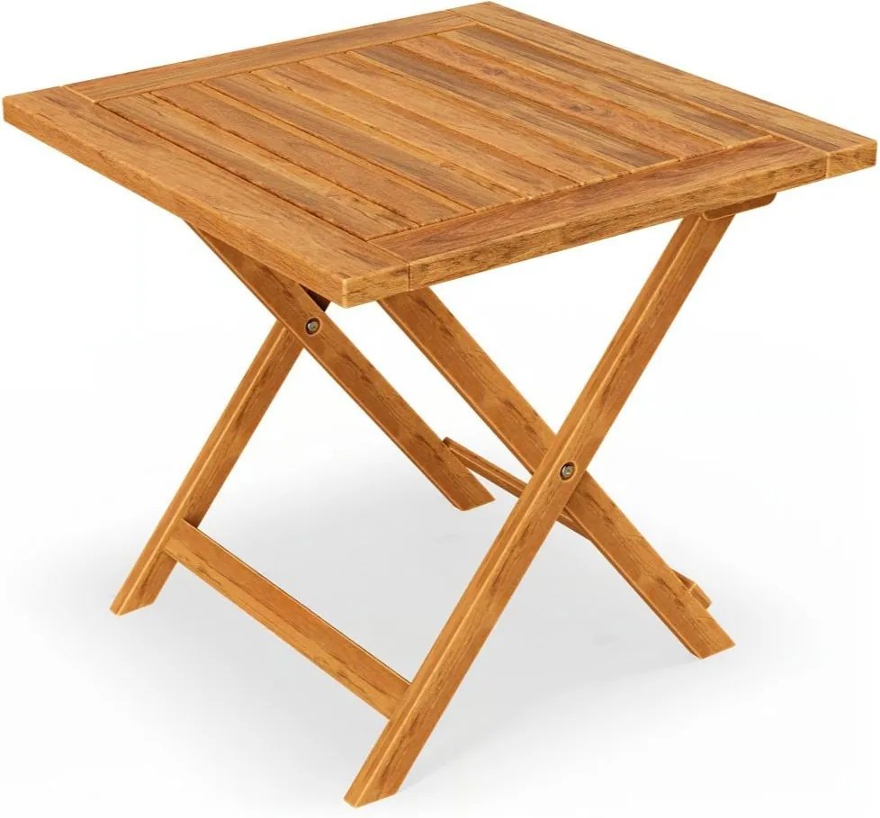 Stolik VITEK z drewna akacjowego, 46x46x46cm, brązowa Casaria