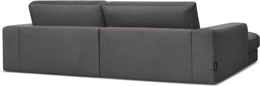 Antracytowy aksamitny narożnik (prawostronny/z szezlongiem) Sierra – Bobochic Paris