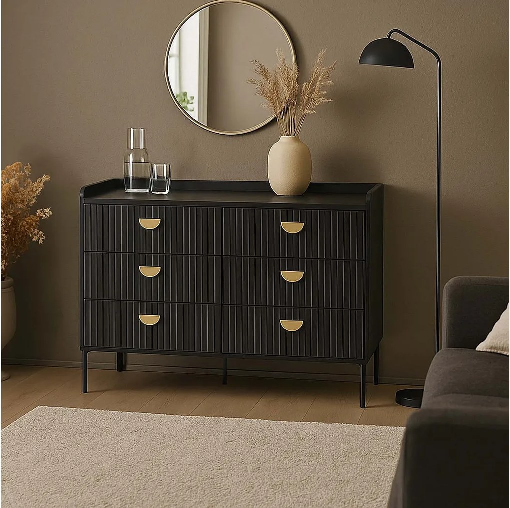 Komoda MCW-O39,  wygląd drewna czarny