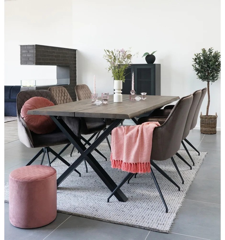 Brązowy tapicerowany fotel jadalniany Harbo – House Nordic