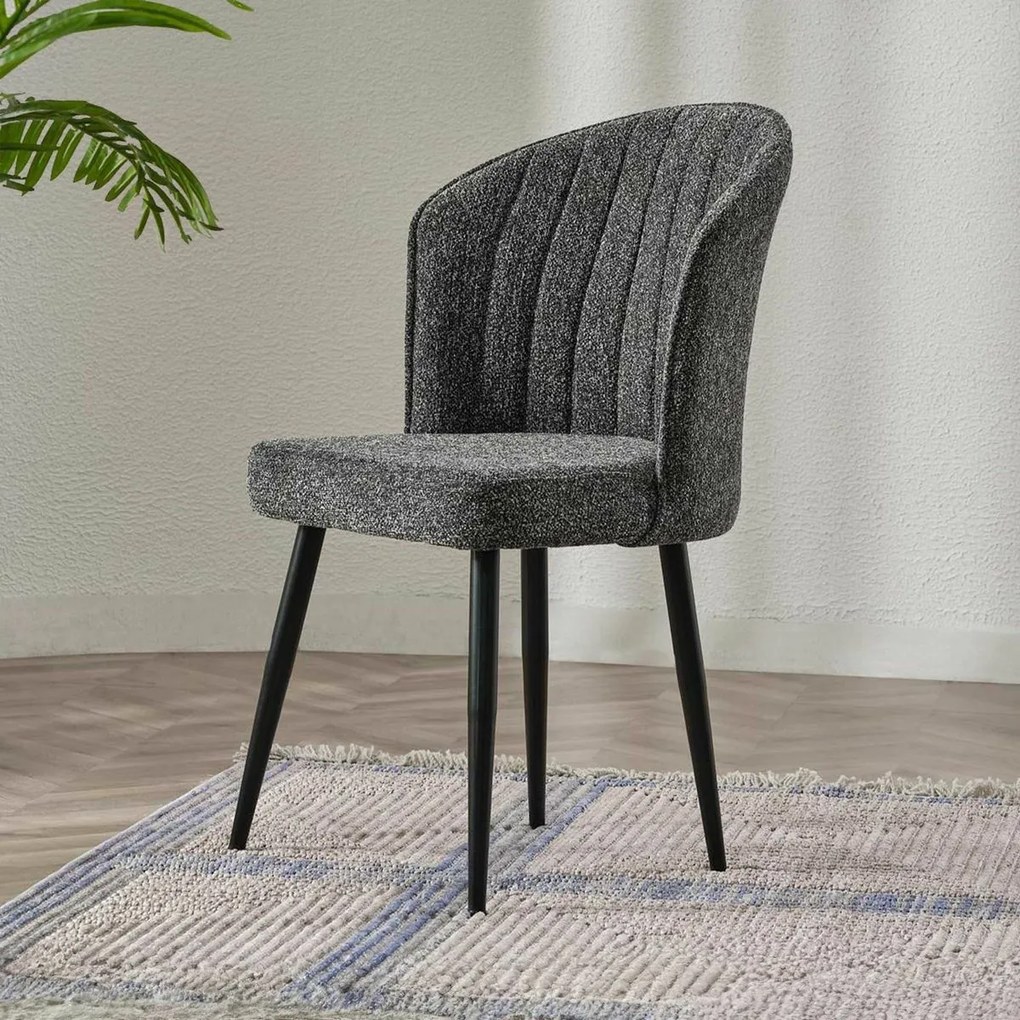 Zestaw krzeseł do jadalni Rubi Anthracite and Black, 4 szt.
