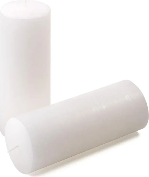 Zestaw świec rustykalnych, 20 cm, Ø 7,5 cm, biały, 4 szt.