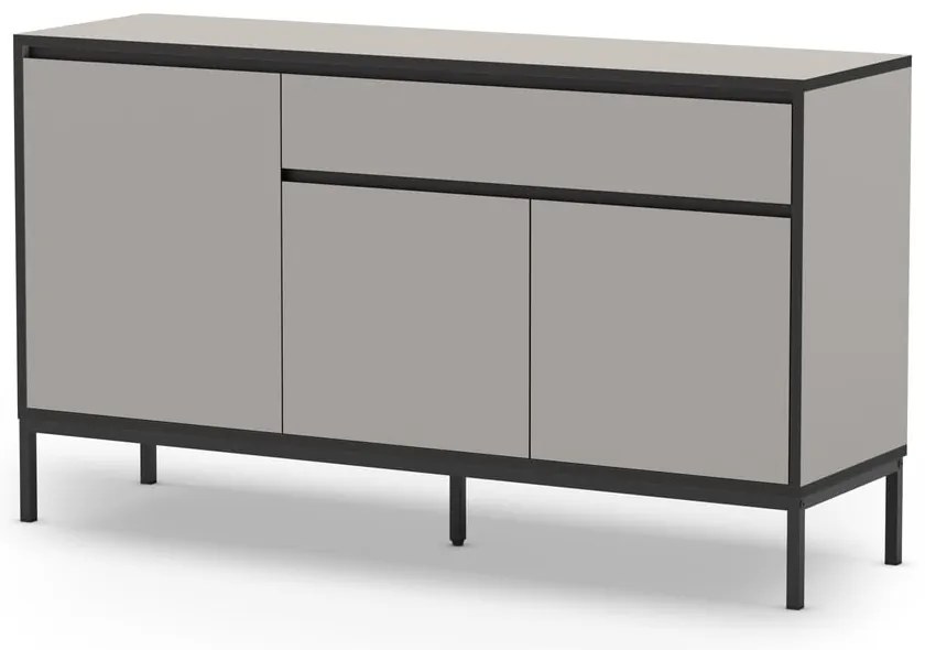 Szarobeżowa niska komoda 140x80 cm Lorenza – Marckeric
