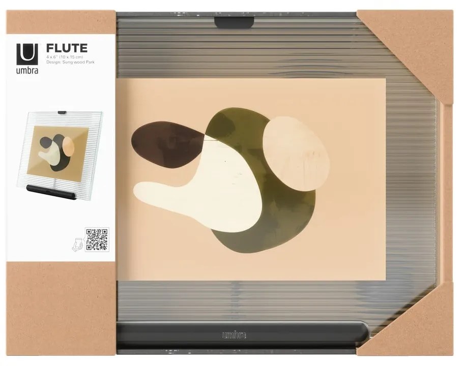 Czarna szklana ramka stojąca 16x20 cm Flute – Umbra