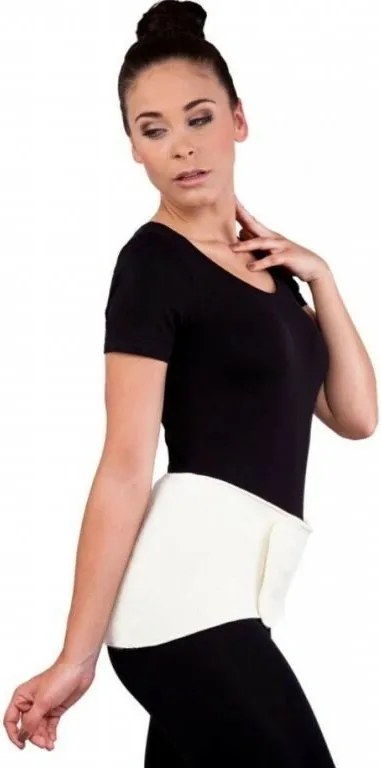 Elastyczny pas nerkowy wykonany z wełny owczej z zapięciem na rzep, L, 90 cm