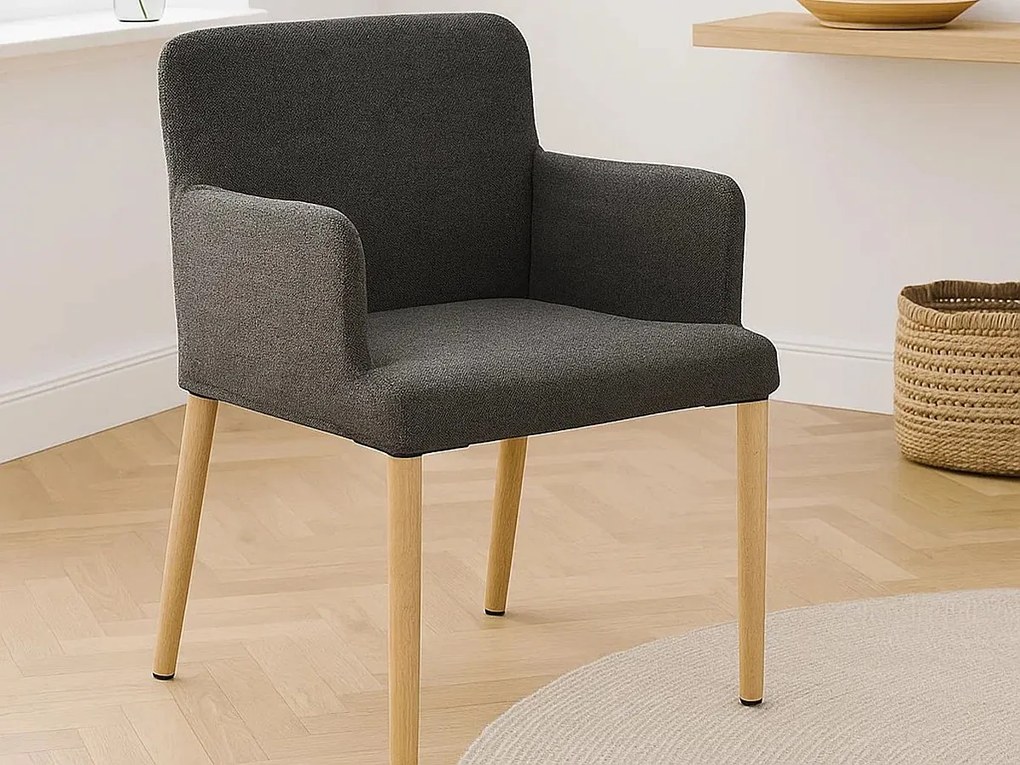 2x Krzesło Comforta tapicerowane z podłokietnikami, Anthracite 130