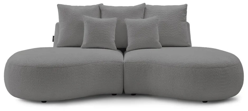 Jasnoszara sofa z materiału bouclé 260 cm Saint-Germain – Bobochic Paris