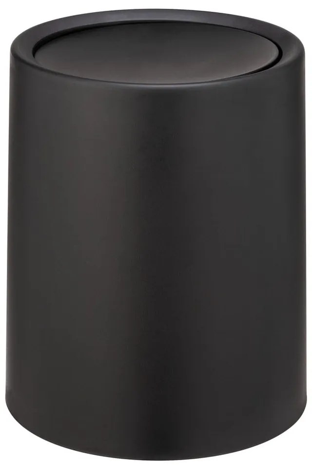 Czarny kosz na śmieci Wenko Atri, 6 l