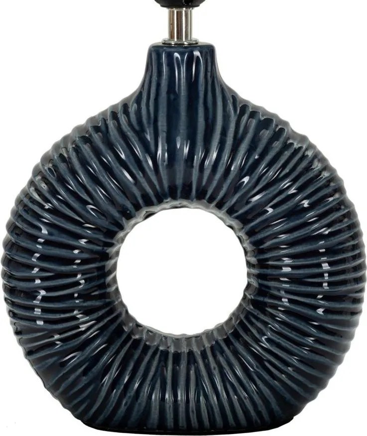 Niebieska lampa stołowa ceramiczna z tekstylnym kloszem (wysokość 43 cm) Seta – Mauro Ferretti