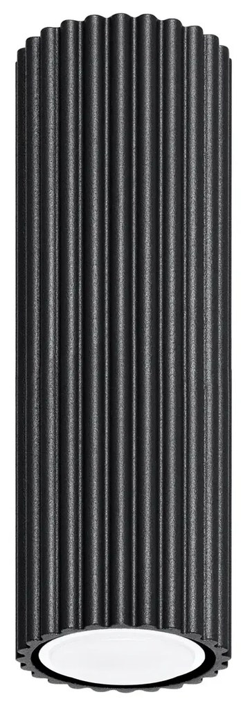 Plafon KARBON 20 czarny ryflowany SOLLUX  LIGHTING