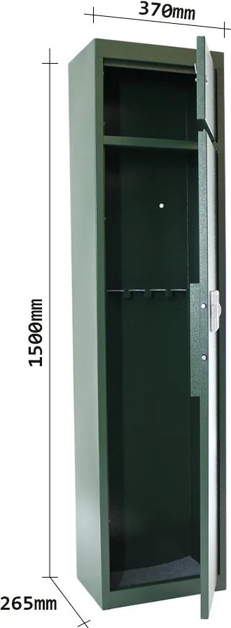 Szafa na broń długą GUN 5EL - zamek elektryczny, 1500x370x265 mm