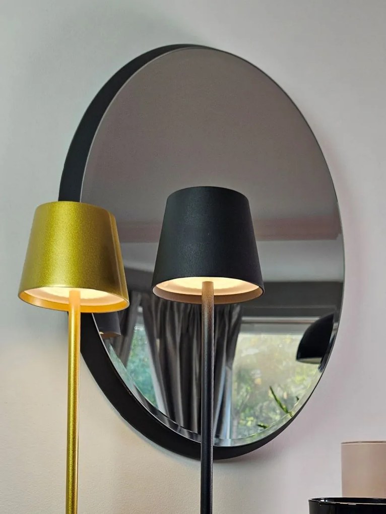 Lustro w czarnej, owalnej ramie 43x53cm