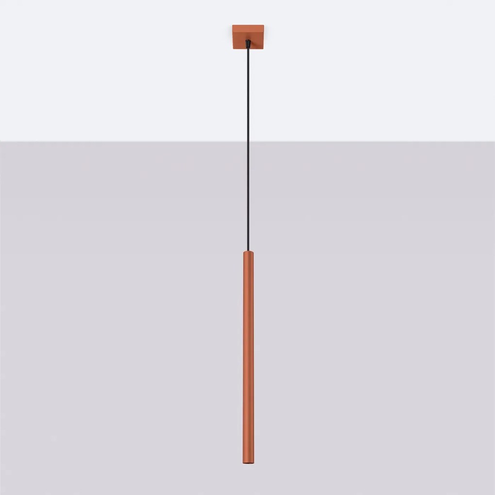 Lampa wisząca PASTELO 1 ochra czerwona SOLLUX LIGHTING