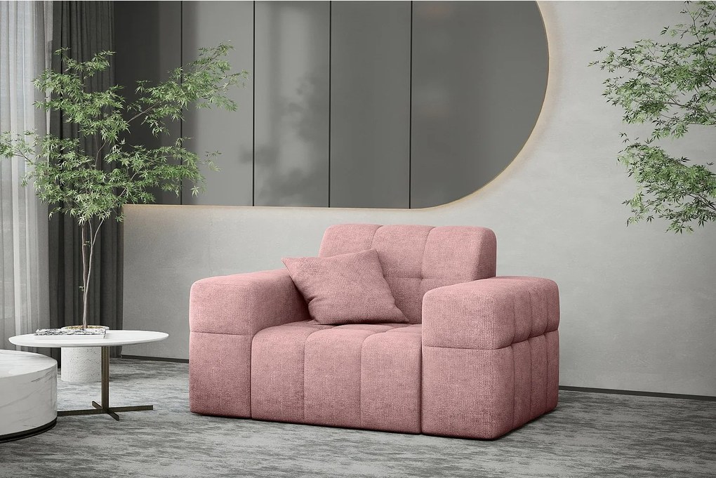 Fotel NIMES, tkanina Perfect Harmony, Różowy