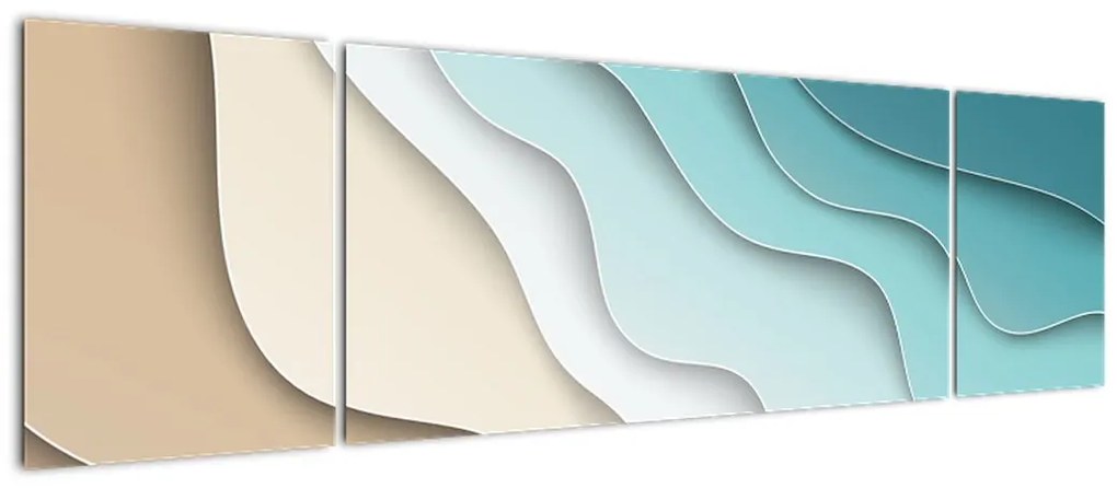Abstrakcyjny obraz wybrzeża morskiego (170x50 cm)