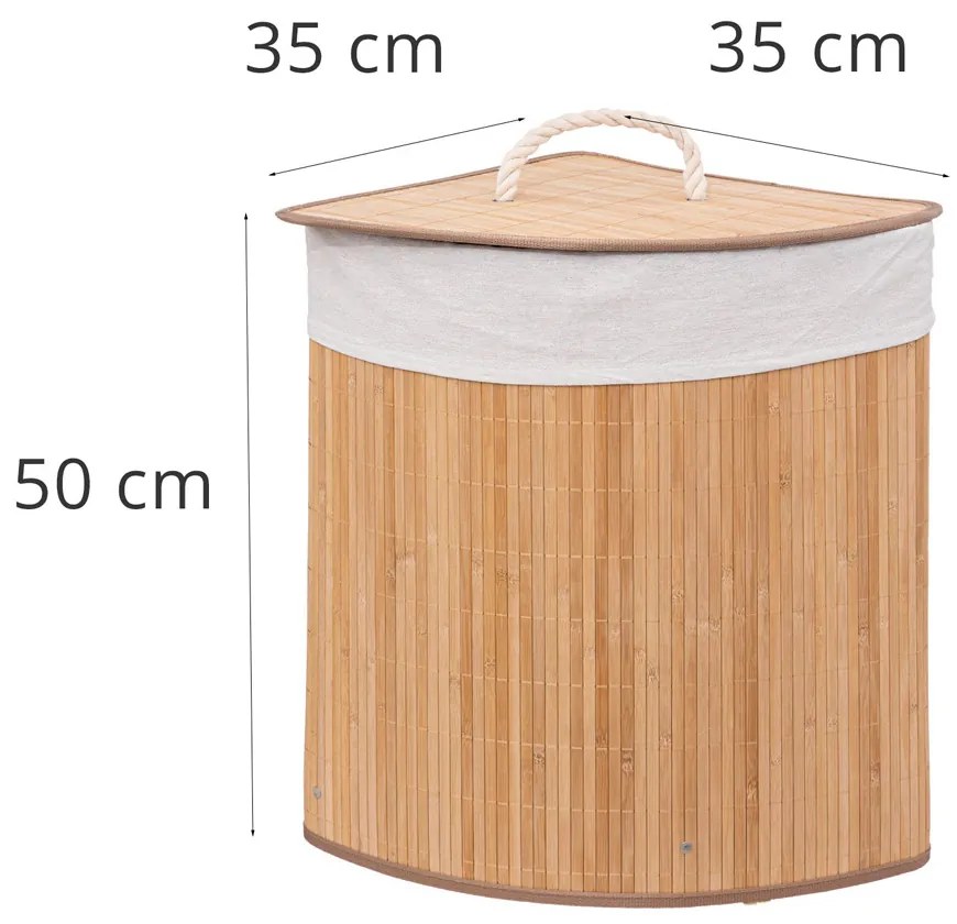 Kosz na pranie BAMBOO narożny, 48 l
