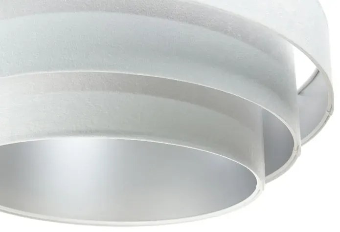 Biało-srebrna welurowa lampa nad stół - S440 T0-R57