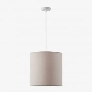 Lampa Sufitowa Wisząca Z Tkaniny Arlina Biała & Jasnoszary Taupe Ø40 Cm - ↑30 Cm Arlina - Sklum
