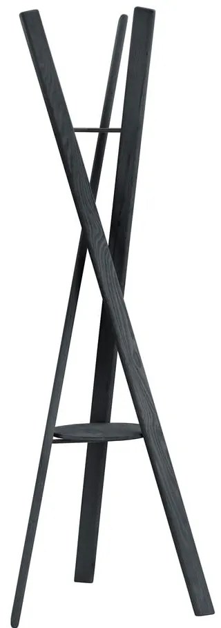 Czarny wieszak z litego drewna dębowego 62x176 cm Rakku – Blomus