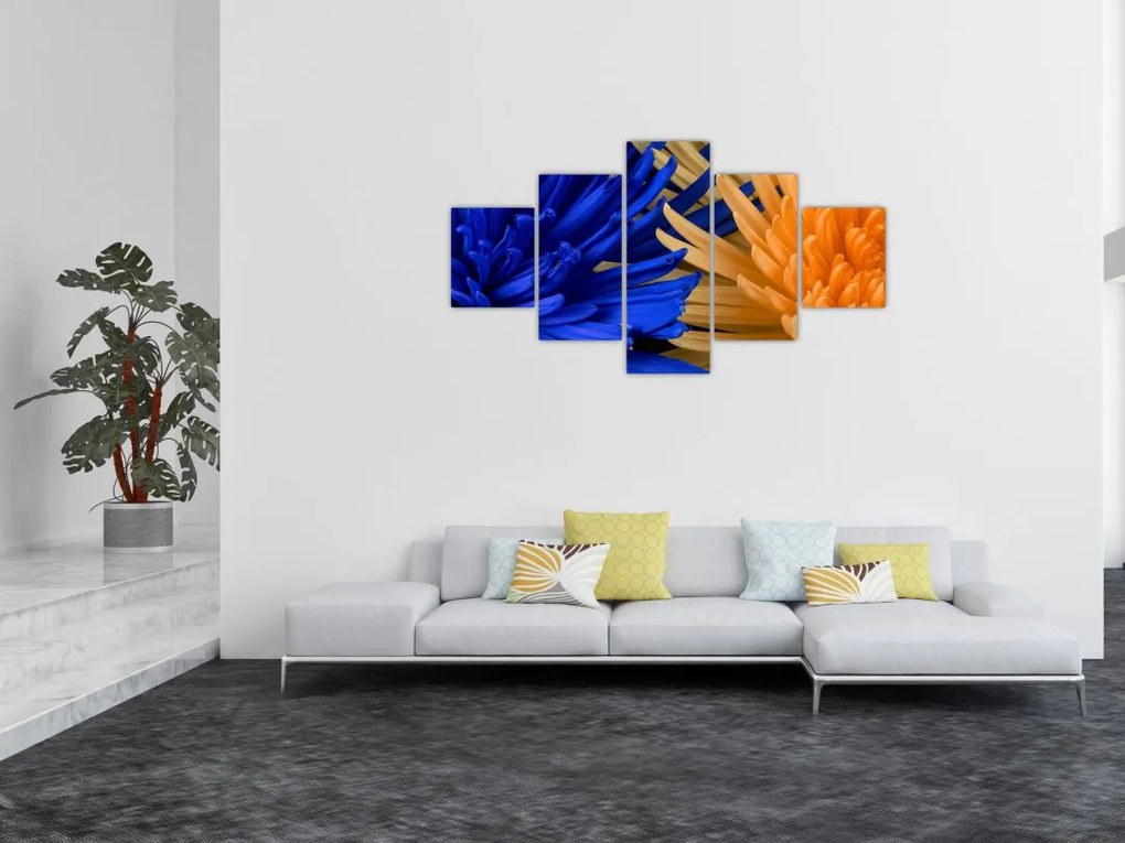 Szczegółowy obraz kwiatów (125x70 cm)
