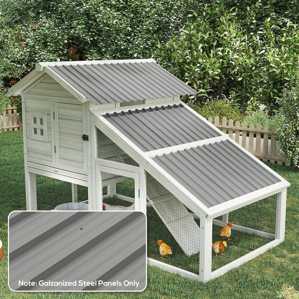 Outsunny 12 szt. blach trapezowych 129x45cm 7m² ocynkowana blacha dachowa 0,25 mm odporna na warunki atmosferyczne Jasnoszary | Aosom PL