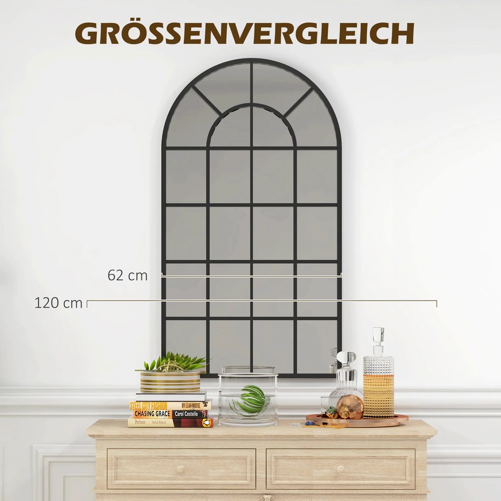 HOMCOM Lustro ścienny półokrągłe