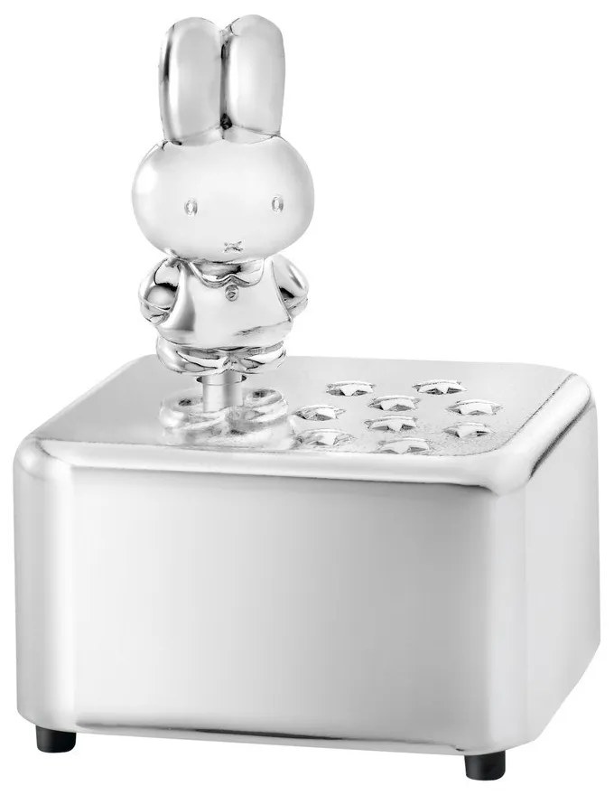 Metalowa pozytywka w kolorze srebra z połyskiem 6x5x8 cm Miffy – Zilverstad