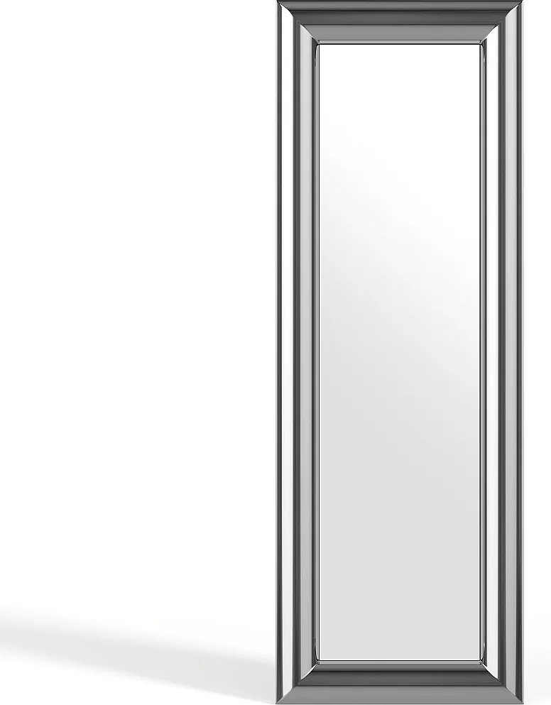 Lustro ścienne prostokątne z metalu  - Szer. 60 x Wys. 170 cm - Chromowane - BORAYA