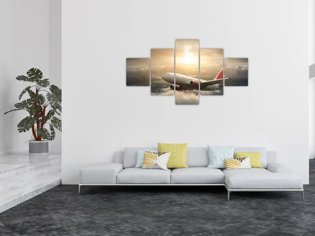 Obraz - Samolot w chmurach (125x70 cm)