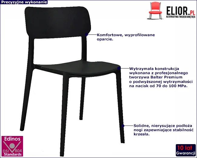 Czarne industrialne krzesło loft - Keste