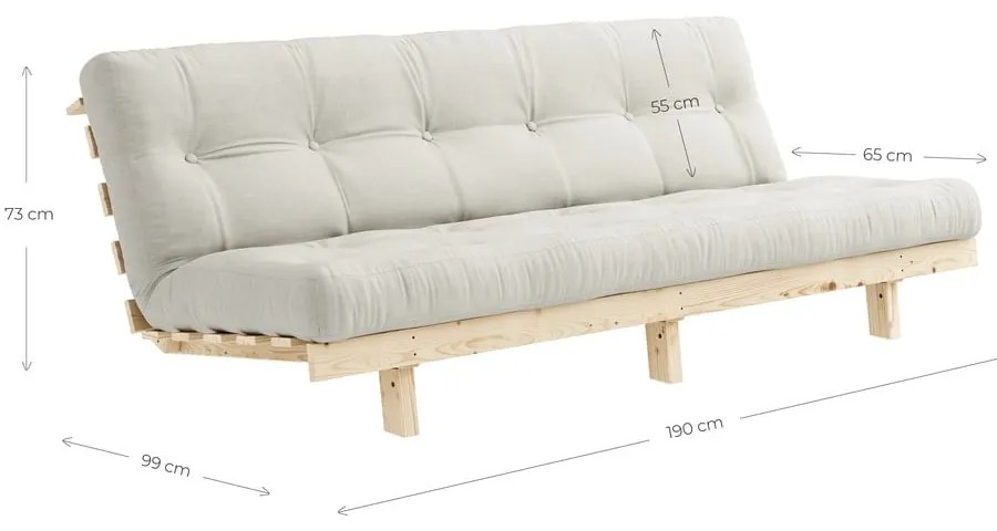 Sofa rozkładana Karup Design Lean Raw Natural